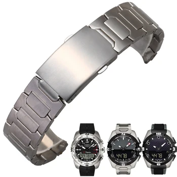 Pulseira de titânio watchbands para T013420A T-Touch T013/T091420A de aço inoxidável sólido banda fivela dobrável homem 21/22mm