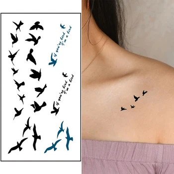 1pcs Impermeável Tatuagem Adesivos de Borboleta Pena de Pássaro Fake Tattoos Braço, Peito, Ombro Mulheres Homens provisória da Tatuagem da Arte Corporal