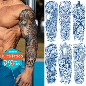 Grande Cheia Manga Do Braço A Tatuagem Do Dragão Mecânico Impermeável Temporária Tatuagem Adesivo De Suco De Tinta Duração Homens Mulheres Da Arte Do Corpo Tatto