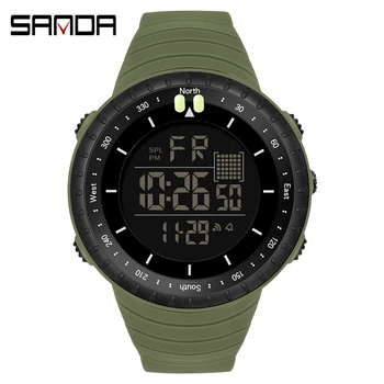 SANDA 2022 Novos Relógios Mens Moda ao ar livre Militar do Esporte Relógio Digital 5Bar Impermeável relógio de Pulso Relógio Relógio Masculino 6071