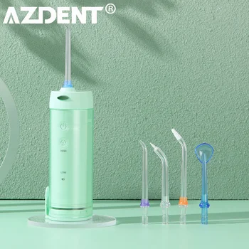 AZDENT HF-10 Oral Irrigador de Água Portátil Dental Flosser Recarregável USB Jato de Água Fio dental palito de Dente 5 Jet Dica 200ml 3Models