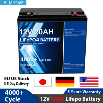 12V 20AH Lifepo4 Bateria 20AH do Fosfato do Ferro do Lítio Bulit-no BMS DIY Bateria de 24V Para o Solar do Motor do Barco UE NOS LIVRE de IMPOSTOS