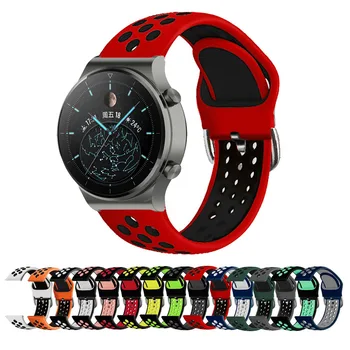Silicone 22MM Pulseiras Para Samsung Galaxy Watch 46mm Engrenagem S3 Classic/Frontier Galaxy Watch 3 45mm Bracelete Para o Huawei GT Correia