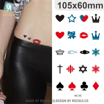 Arte do corpo impermeável tatuagens temporárias para os homens, as mulheres cartão de jogo coroa amor de concepção flash etiqueta da tatuagem Frete Grátis HC1055