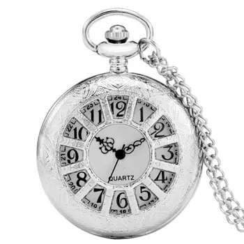 Oca Esqueleto Grelhas Pingente de Prata Relógio de Bolso Jóias Elegantes, Quartzo Cadeia de Colar de corrente de relógio Relógio Relógio de Bolso Antigo Presentes