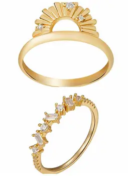 Banhado a Ouro 24K Anel de Casamento para as Mulheres Requintado Charme de Cristal Anéis de Noivado Simples Acessórios de Jóias