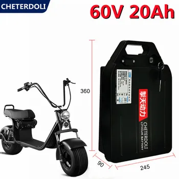 18650 Bateria de Lítio 60v 20Ah de 1000w e 2000w Citycoco X7 X8 X9 Motor Eléctrico Bateria scooter elétrico Com BMS+3ACharger