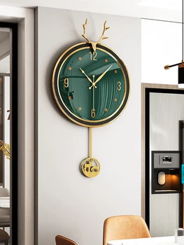 Luxo Moderno Relógio De Parede Moderno, Silencioso Relógios Grandes Mecanismo De Ouro, Relógios De Pêndulo Na Parede Decoração De Casa De Decoração Sala De Estar Presente