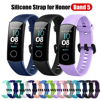 Pulseira de Silicone Para o Huawei Honor Banda 5 Pulseira de Cor Sólida band5 honor5 Watchbands Pulseiras de Substituição de Bandas