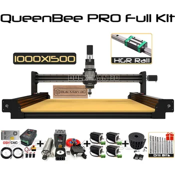 Preto 1015 QueenBee PRO CNC Máquina Kit Completo Lineares Atualizado CNC Router 4Axis Moagem Gravador com Formigamento de Tensão do Sistema