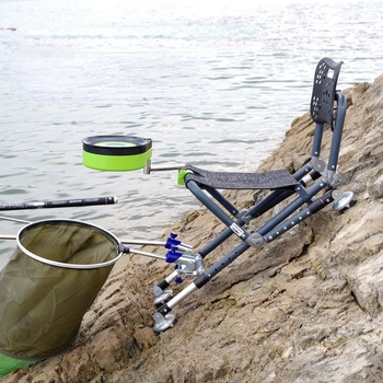 Cadeira de pesca Multifuncional Forte Carga de liga de Alumínio Cadeira de Pesca SetAdjustable Encosto de Quatro pernas Reclinável