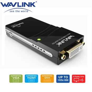 Wavlink USB 2.0 para DVI/VGA/HDMI de Vídeo Adaptador de vídeo HDTV (CRT, LCD, Projetor) Displaylink Suporta o Windows 10/8.1/8/7