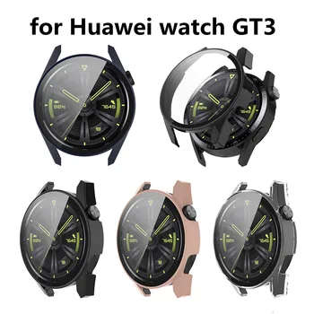 Macio PC estojo de Proteção Para o Huawei GT3 46mm 42mm Smart Watch Proteção Shell Para Huawei GT 3 46mm Protetor de Tela Manga