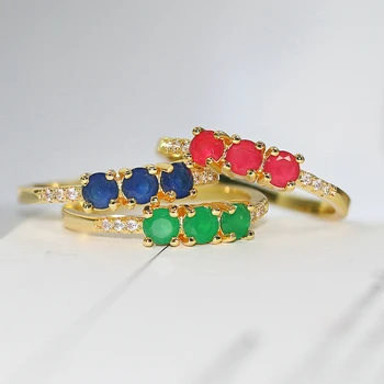 ZHOUYANG Anéis Para as Mulheres Única Doce Multicolor Doces de Pedra de Luz da Cor do Ouro de Casamento Anel de Dedo do Presente da Jóia de Moda R876