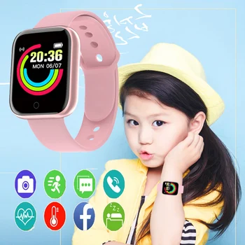 Smart Watch para as Crianças Bluetooth Digital Eletrônica de Mensagem de Lembrete de frequência Cardíaca Esporte Pulseira Ligado Relógios Criança Relógio Inteligente