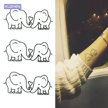 Impermeável Removível Temporária Etiqueta Da Tatuagem Bonito Dos Desenhos Animados Bebê Elefante Padrão De Flash Tatuagem Kawaii Fake Tattoo Adesivos