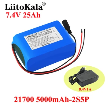 LiitoKala 8,4 V 25000mAh 21700 Bateria 7.4 V 25Ah Pacote de Bateria Recarregável para a Bicicleta Bicicleta Farol de Luz