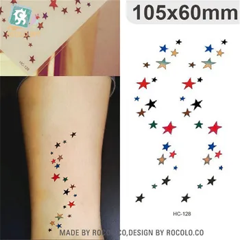Corpo Arte do Sexo impermeável tatuagens temporárias de papel para homens e mulheres simples em 3d desenho de estrela pequena etiqueta da tatuagem Atacado HC1128
