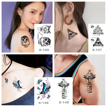 Tatuagem temporária Adesivos para Crianças Bonito Arte Moda Fake Tattoo Pequenos Adesivos de Tatuagem Dedos no Pescoço da Tatuagem Letras Pequenas Etiquetas
