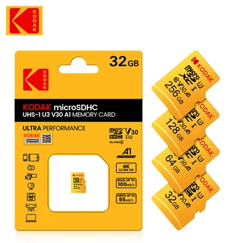 Kodak Cartão de Memória A1 Classe 10 UHS-I de 32GB e 64 GB, 128 GB de Cartão Micro SD V30 U3 Cartão do TF para a Câmera do Smartphone Jogo o automóvel de freeshipping