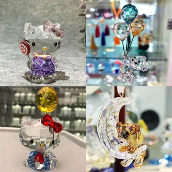 Cristal Requintados Desenhos Animados Do Gato Urso Figuras De Carro Ornamento Aniaml Peso De Papel De Presente Casamento Carro Guarnição De Interiores, Decoração De Mesa