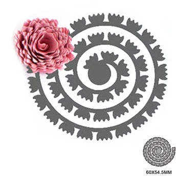 Espiral Flor de Corte de Metal Morre para DIY Scrapbooking Álbum de Cartões de Papel Artesanato Decorativo em Relevo Corta Natal 2021new